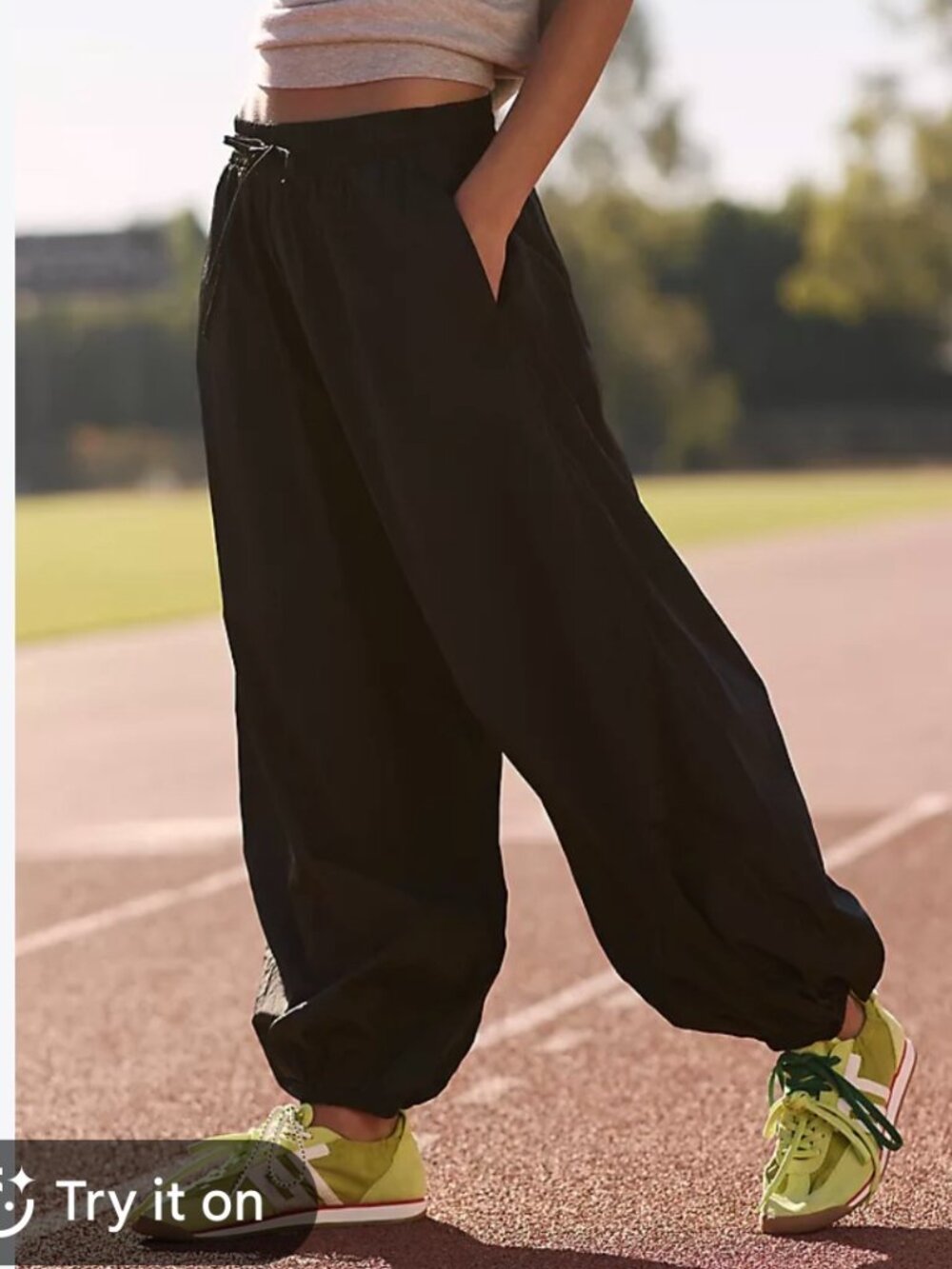 NWT Anthropologie Daily Practice Balloon Pants Black Onyx XS